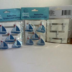 New 3 packs of 5 pc nautical clothespin type craft sailboats 15 total